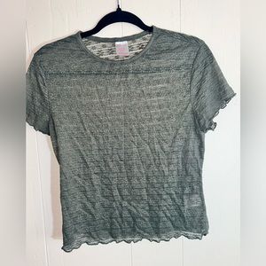 No Boundaries - Green See-Threw Crop Top -